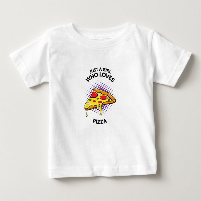 Nur ein Mädchen, das Pizza-Lieben mit lustigen ita Baby T-shirt (Vorderseite)