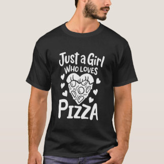 Nur ein Mädchen, das Pizza Lieben T-Shirt