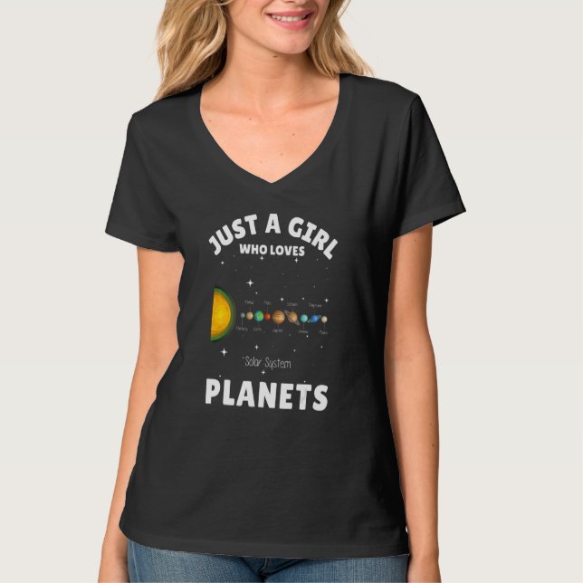 Nur ein Mädchen, das Planeten Liebe 1 T-Shirt (Vorderseite)