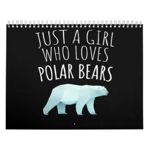 Nur ein Mädchen, das Polar Bears Animal Lover Kalender