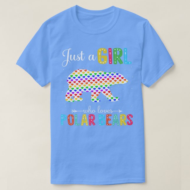 Nur ein Mädchen, das Polar Bears Liebe Pattern Pol T-Shirt (Design vorne)