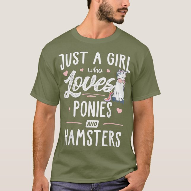 Nur ein Mädchen, das Ponies und Hamster Lieben gib T-Shirt (Vorderseite)