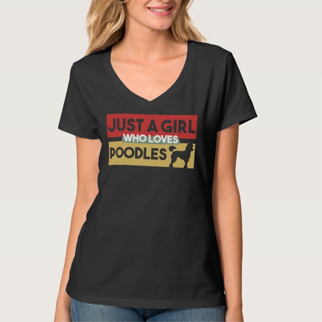 Nur ein Mädchen, das Poodles-Geschenke für Poodle  T-Shirt (Vorderseite)