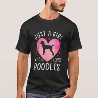 Nur ein Mädchen, das Poodles Lieben Dog Mama Pet L T-Shirt