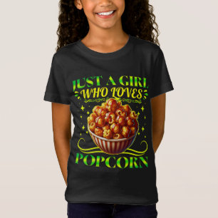 Nur ein Mädchen, das Popcorn Liebe T-Shirt