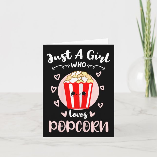 Nur ein Mädchen, das Popcorn Lieben Karte (Vorderseite)