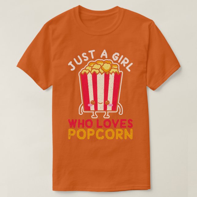 Nur ein Mädchen, das Popcorn Lieben T-Shirt (Design vorne)