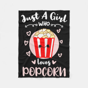 Nur ein Mädchen, das Popcorn liebt Fleecedecke