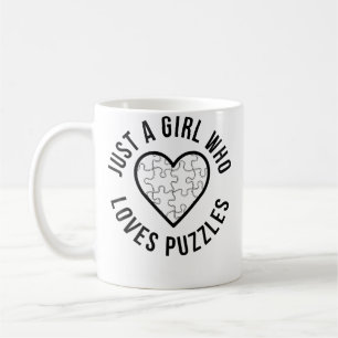 Nur ein Mädchen, das Puzzles liebt Jigsaw Puzzle C Kaffeetasse