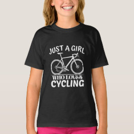 nur ein Mädchen, das Radfahren liebt T-Shirt
