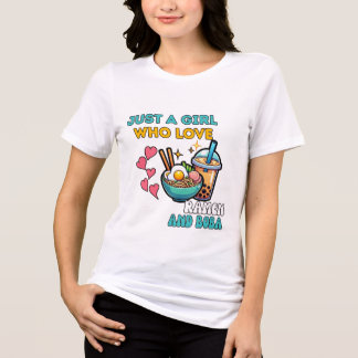 Nur ein Mädchen, das Ramen und Boba T-Shirt liebt Tri-Blend Shirt