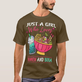 Nur ein Mädchen, das Ramen und Boba Tea Kawaii Gi  T-Shirt