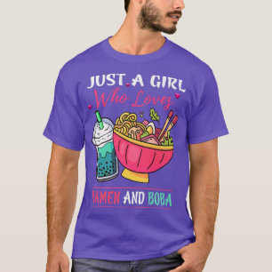 Nur ein Mädchen, das Ramen und Boba Tea Kawaii Gi T-Shirt
