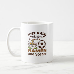 Nur ein Mädchen, das Ramen und Fußball liebt, Fußb Kaffeetasse