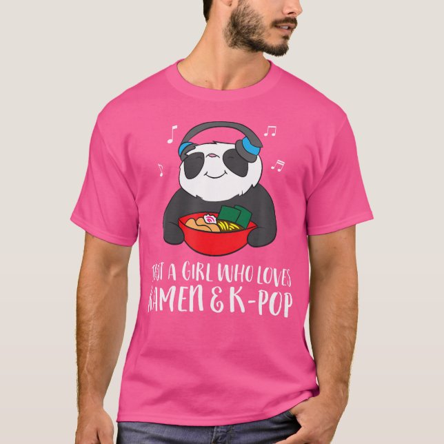 Nur ein Mädchen, das Ramen und K-Pop Lieben T-Shirt (Vorderseite)