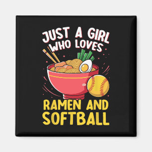Nur ein Mädchen, das Ramen und Softll-Liebhaber-Ge Magnet