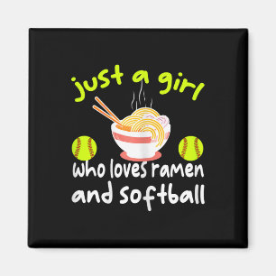 Nur ein Mädchen, das Ramen und Softll lustig Softl Magnet