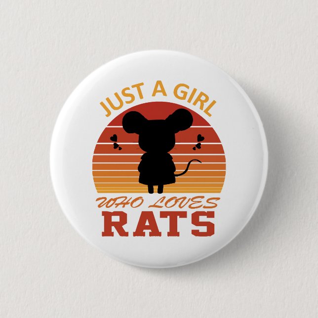 Nur ein Mädchen, das Ratten liebt Button (Vorderseite)