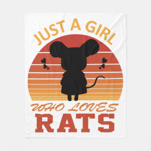 Nur ein Mädchen, das Ratten liebt Fleecedecke