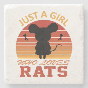 Nur ein Mädchen, das Ratten liebt Steinuntersetzer