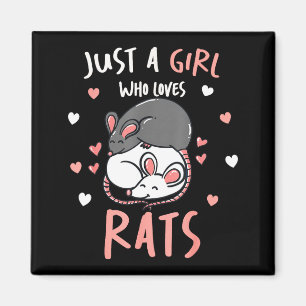 Nur ein Mädchen, das Ratten liebt, süßes Haustierl Magnet