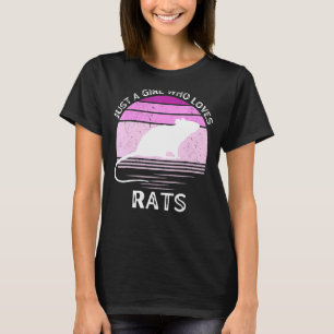 Nur ein Mädchen, das Ratten Retro-Sonnenuntergang T-Shirt