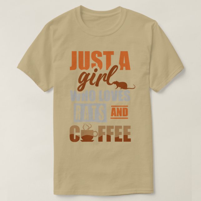 Nur ein Mädchen, das Ratten und Kaffee Premium Lie T-Shirt (Design vorne)