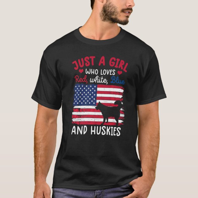 Nur ein Mädchen, das Red White Blue Sibirien Husk  T-Shirt (Vorderseite)