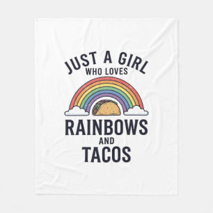 Nur ein Mädchen, das Regenbögen und Tacos liebt Sh Fleecedecke