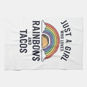 Nur ein Mädchen, das Regenbögen und Tacos liebt Sh Geschirrtuch
