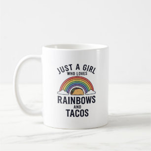 Nur ein Mädchen, das Regenbögen und Tacos liebt Sh Kaffeetasse