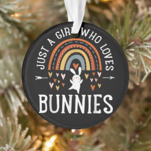 Nur ein Mädchen, das Regenbogenkaninchen liebt Ornament