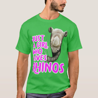 Nur ein Mädchen, das Rhinos Lieben T-Shirt