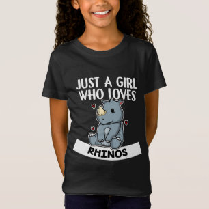 Nur ein Mädchen, das Rhinos Niedlich Rhinoceros  T-Shirt