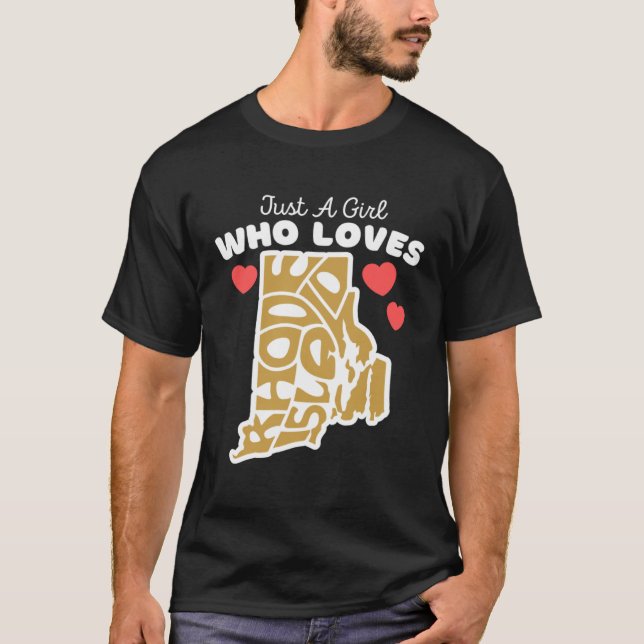 Nur ein Mädchen, das Rhode Island Niedlich Rhode I T-Shirt (Vorderseite)