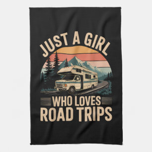 Nur ein Mädchen, das Roadtrips liebt Geschirrtuch