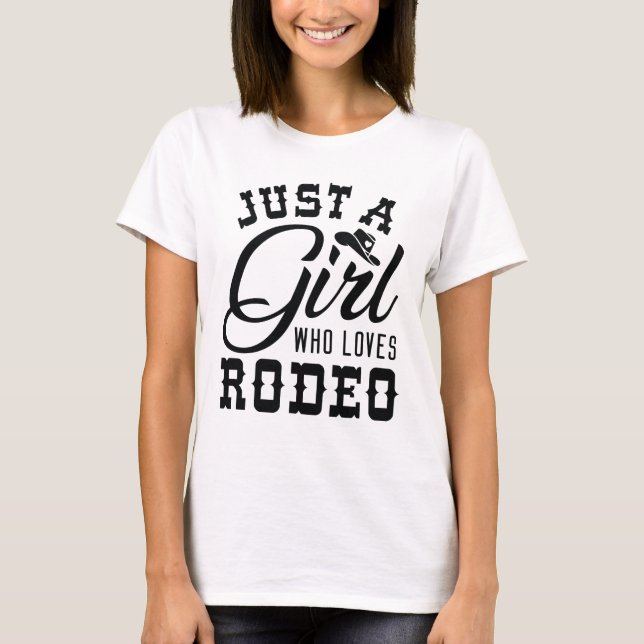 Nur ein Mädchen, das Rodeo Lieben T-Shirt (Vorderseite)