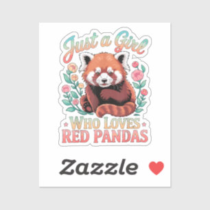 Nur ein Mädchen das Rote Pandas liebt Aufkleber