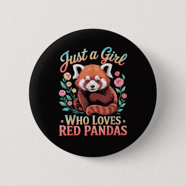 Nur ein Mädchen das Rote Pandas liebt Button (Vorderseite)