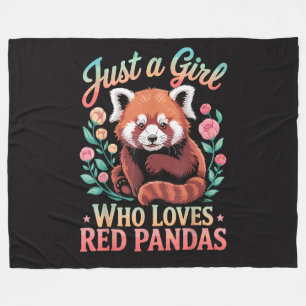 Nur ein Mädchen, das Rote Pandas liebt Fleecedecke