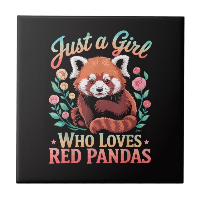 Nur ein Mädchen, das Rote Pandas liebt Fliese (Vorderseite)