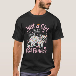 Nur ein Mädchen, das rote Pandas liebt Frauen Mädc T-Shirt
