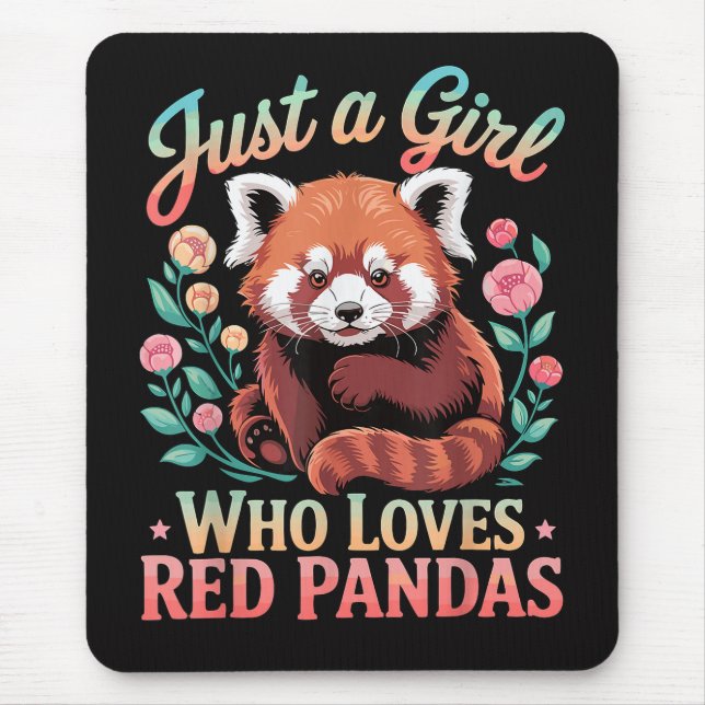 Nur Ein Mädchen Das Rote Pandas Liebt Mousepad (Vorne)