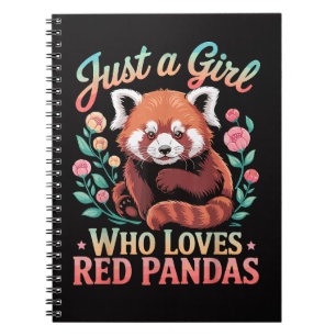 Nur ein Mädchen, das rote Pandas liebt Notizblock