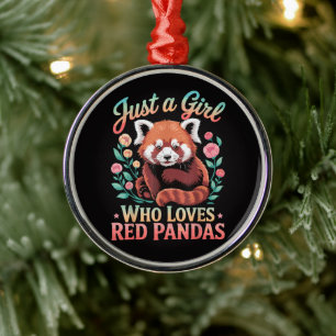 Nur Ein Mädchen Das Rote Pandas Liebt Ornament Aus Metall