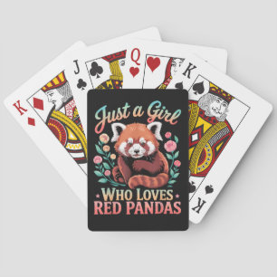 Nur ein Mädchen, das Rote Pandas liebt Spielkarten