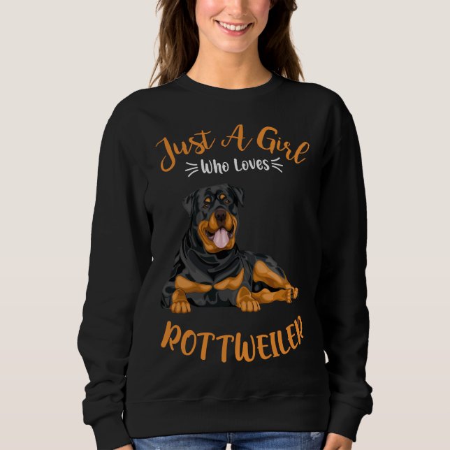 Nur ein Mädchen, das Rottweiler-Idee Liebe hat Sweatshirt (Vorderseite)