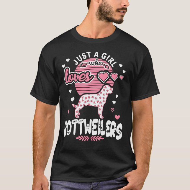 Nur ein Mädchen, das Rottweilers Rottweiler Liebe  T-Shirt (Vorderseite)