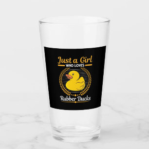 Nur ein Mädchen, das Rubberente Liebe Glas