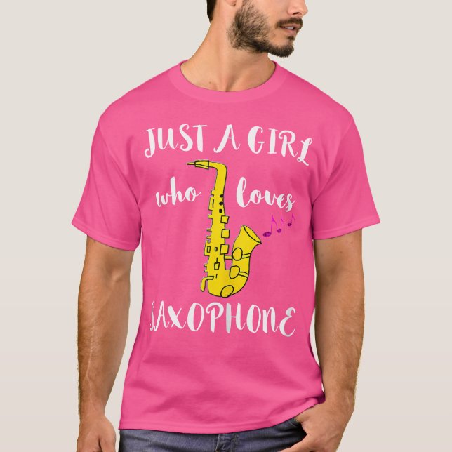 Nur ein Mädchen, das Saxophon Sax Saxophonist Lieb T-Shirt (Vorderseite)